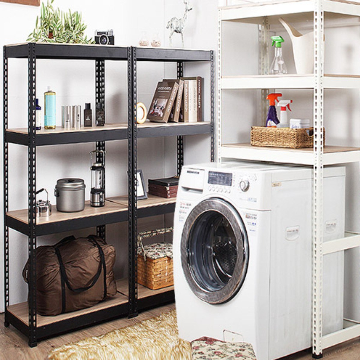 스피드랙 가로 150cm 무볼트 조립식앵글선반, 블랙앵글+MDF 126,000원