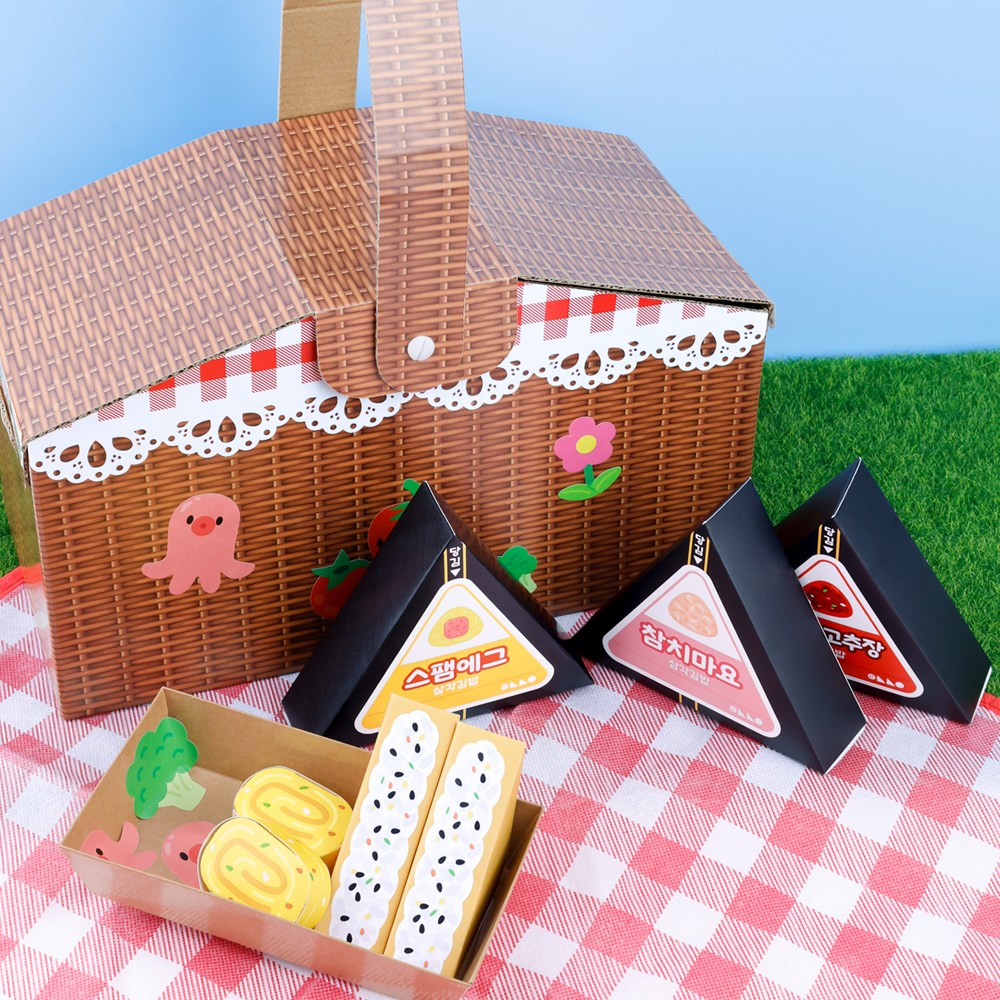 오늘놀이 봄 피크닉 놀이 만들기 DIY 소풍 도시락 역할놀이 키트 KC인증, 1개, 혼합 색상 7,200원