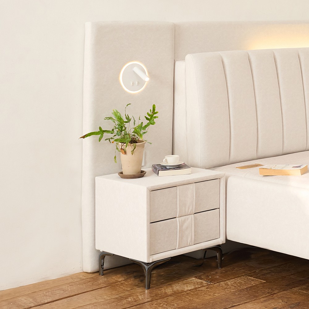 우아미가구 선휴 사이드 패널 협탁, 1개, 아이보리 199,000원