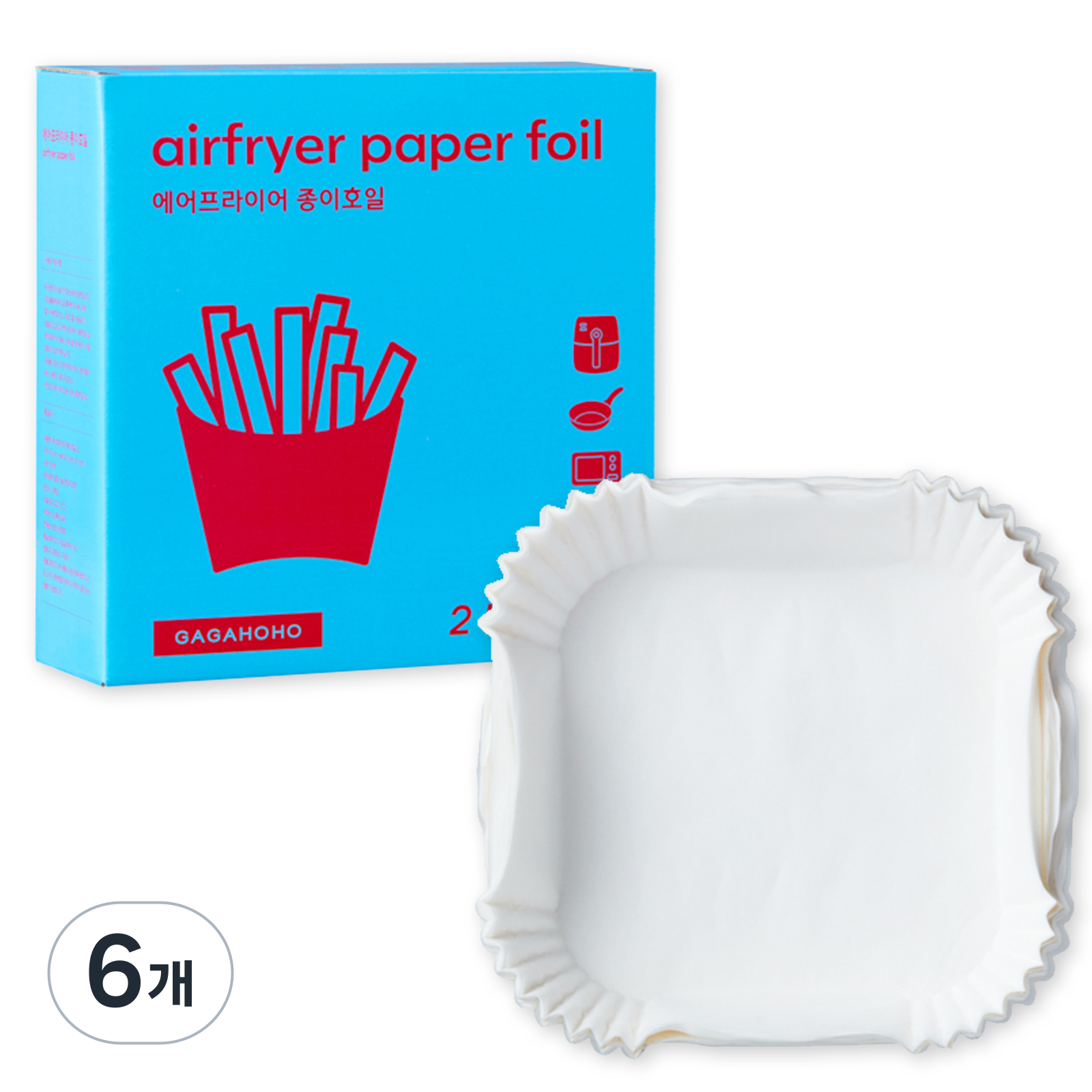 가가호호 에어프라이어 종이호일 사각 접시형 2L, 19cm, 90개입, 6개 44,820원