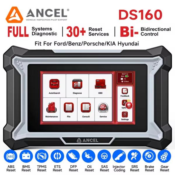 차량용 OBD2 블루투스 진단 스캐너 ANCEL DS160 자동차 도구 모든 시스템 양방향 제어 SAS오일BMS 재설정 ABS 출혈 30 OBD 자동 306,870원