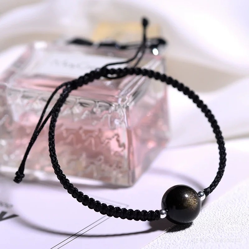 대홍샵 행운의 원석 금전운 재물운 실버 흑요석  매듭팔찌 12,980원