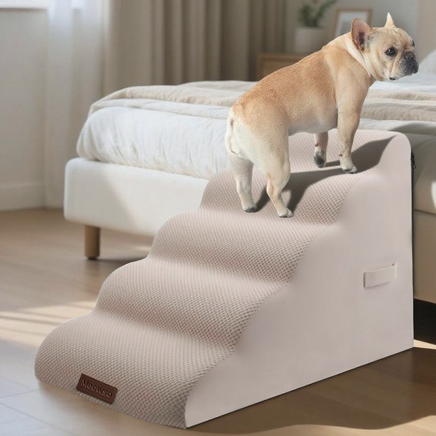 고밀도 스폰지 반려동물 논슬립 슬라이드 계단 곡선 계단 무릎 압력을 줄이다 개 계단, 5단, 1개 62,500원