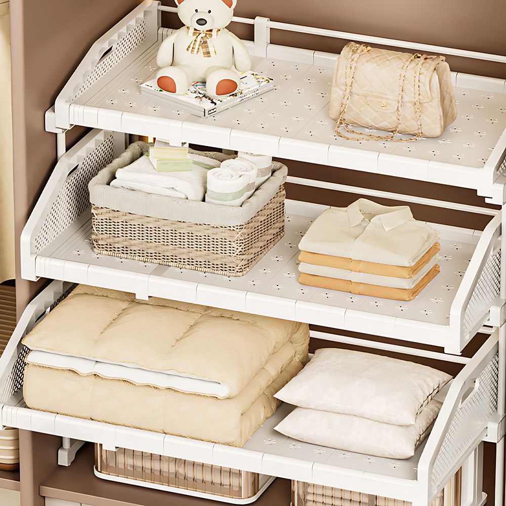 홈비 적층형 슬라이딩 옷장 수납 옷정리 트레이 선반, 1개, 화이트(낮은 대형) 32,900원