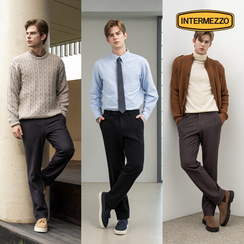 인터메조 폰테 저지 팬츠 3종택1 링클프리 기모 겨울 남자 슬랙스 IMEFMCP104 33,000원