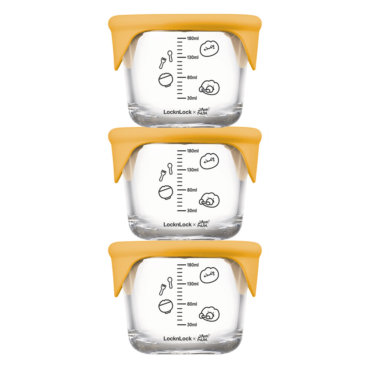 잼먹 스팀홀 소분 원형 이유식 보관용기, 230ml, 옐로우, 3개 19,300원