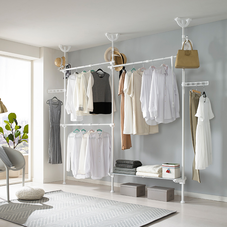 이지온 국민튼튼 캑터스 행거 EOC-304W 코너 드레스룸 튼튼한 스탠드 옷걸이 선반 폴 156,980원