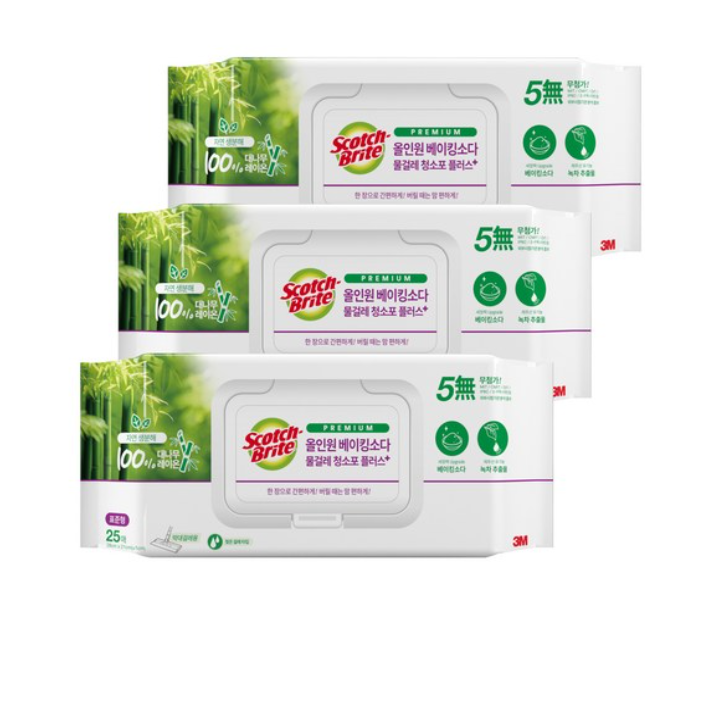 3M 올인원 베이킹소다 물걸레청소포 플러스 표준형 25매 281,880원