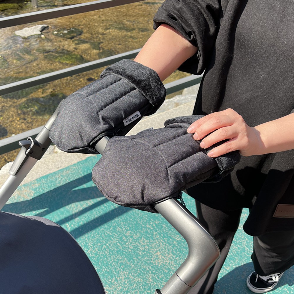 브랜드엘 베이직 유모차 핸드머프 방한장갑, 1세트, 멜란지 블랙 18,810원