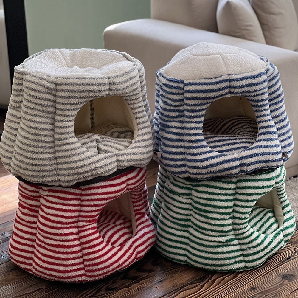 가티가티 고양이 스트라이프 하우스 고양이쿠션 고양이방석, 그린, 1개 38,900원