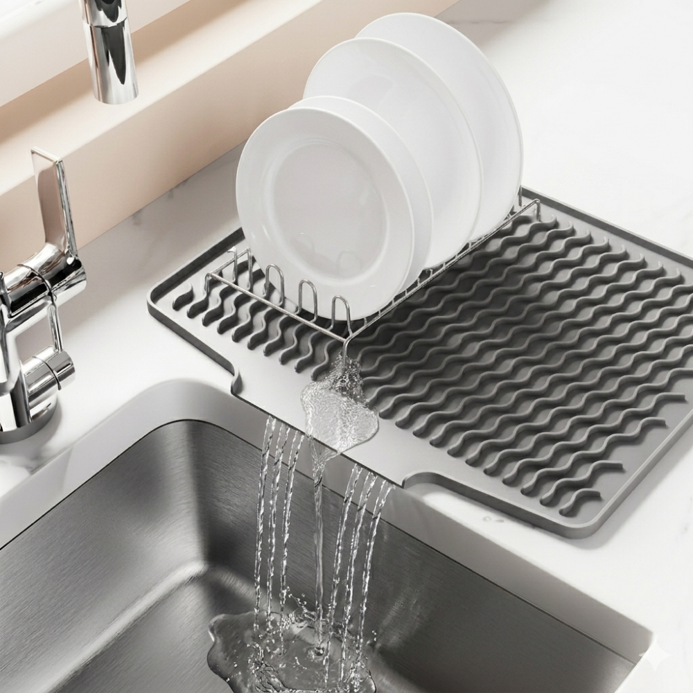 바나르코 물빠짐 실리콘 식기 건조매트 40cm, 1개, 그레이, 1단 9,500원