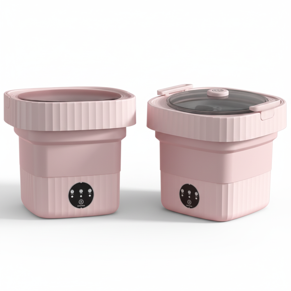 PYHO 접이식 세탁기 휴대용 캠핑 여행용 원룸 속옷 양말 전용 미니 세탁기, 핑크색 30,800원