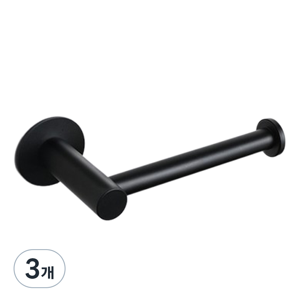 해피이지 무타공 심플 스테인레스 스틸 롤 휴지걸이 타월홀더 원형 숏, 블랙, 3개 17,910원