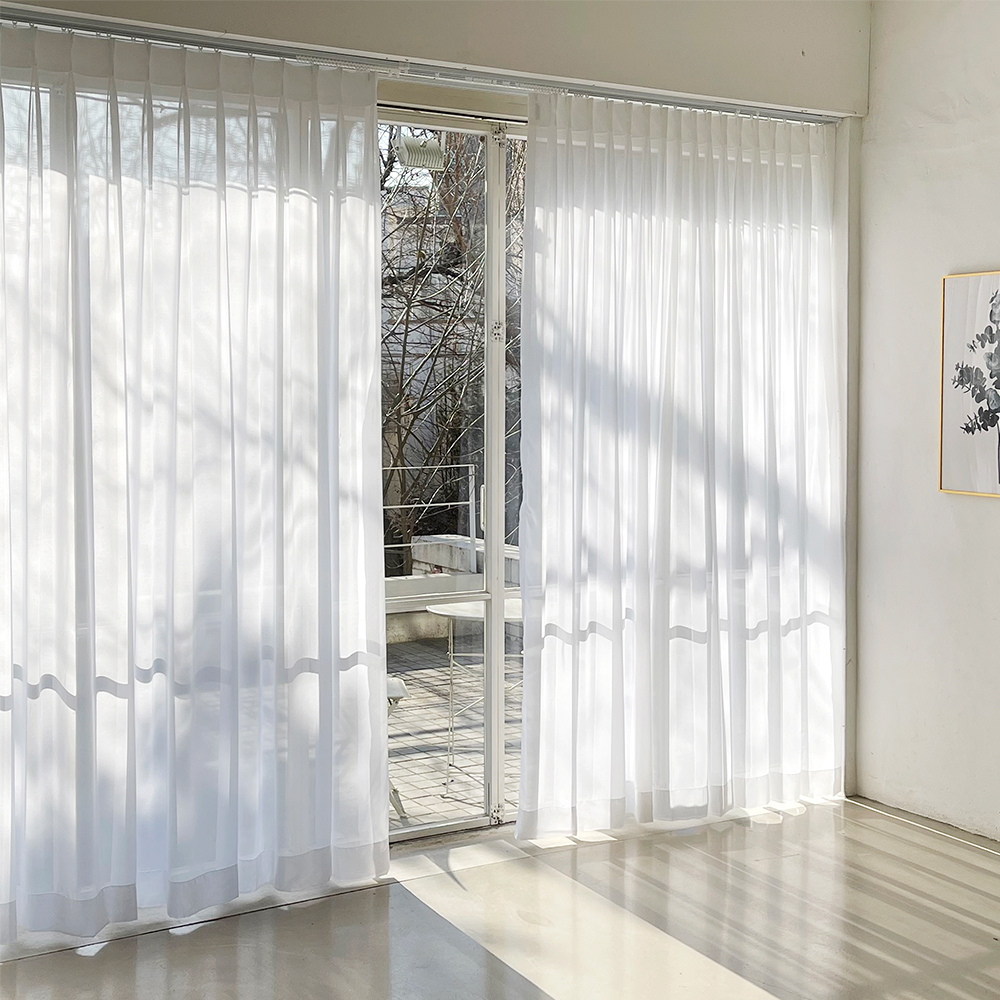 창안애 차르르 쉬폰 나비주름 속지 커튼 32,000원