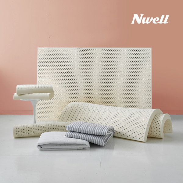 [오늘출발] 느웰 천연라텍스 미디움하드 풀세트 토퍼 매트리스 + 베개 + 바디필로우 세트 (슈퍼싱글/퀸/킹) 317,700원