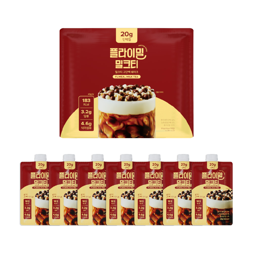 플라이밀 단백질쉐이크 밀크티 파우치, 7개, 45g 24,500원