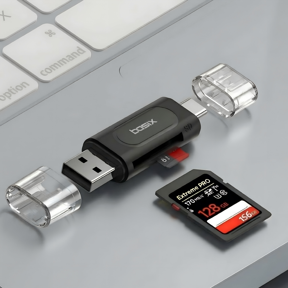 베이식스 SD카드리더기 USB C+A타입 멀티리더 아이폰 갤럭시 노트북 OTG 지원 7,710원