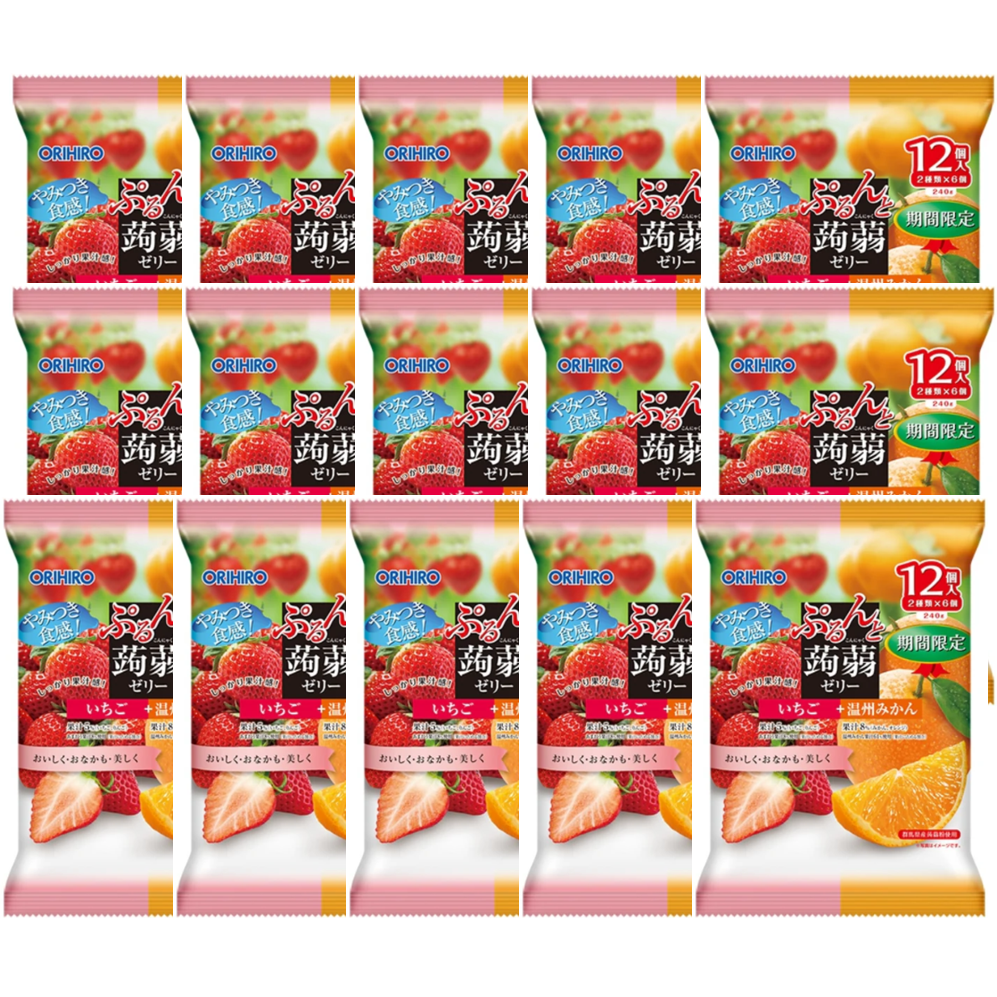일본정품 오리히로 가을신상 곤약젤리 딸기 오렌지 한정 판매, 15개, 240g 54,530원