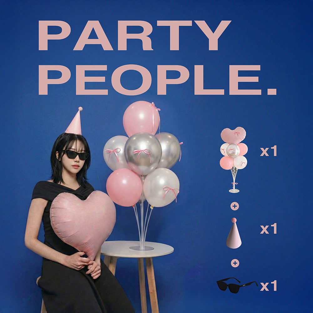 블리스 스탠드 파티풍선 선글라스 고깔 세트 데코용 파티용품, 1개, 핑크 13,000원