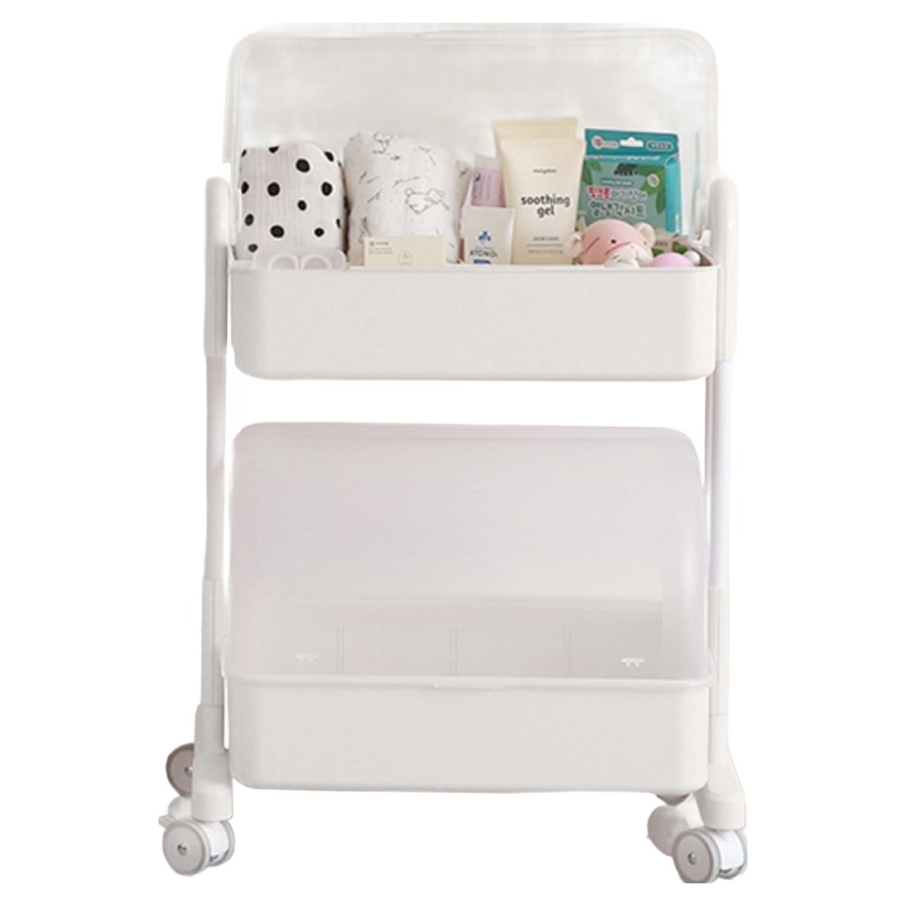 뉴코코맘 트롤리 기저귀 정리함 2단 캡형, 아이보리, 1개 68,900원