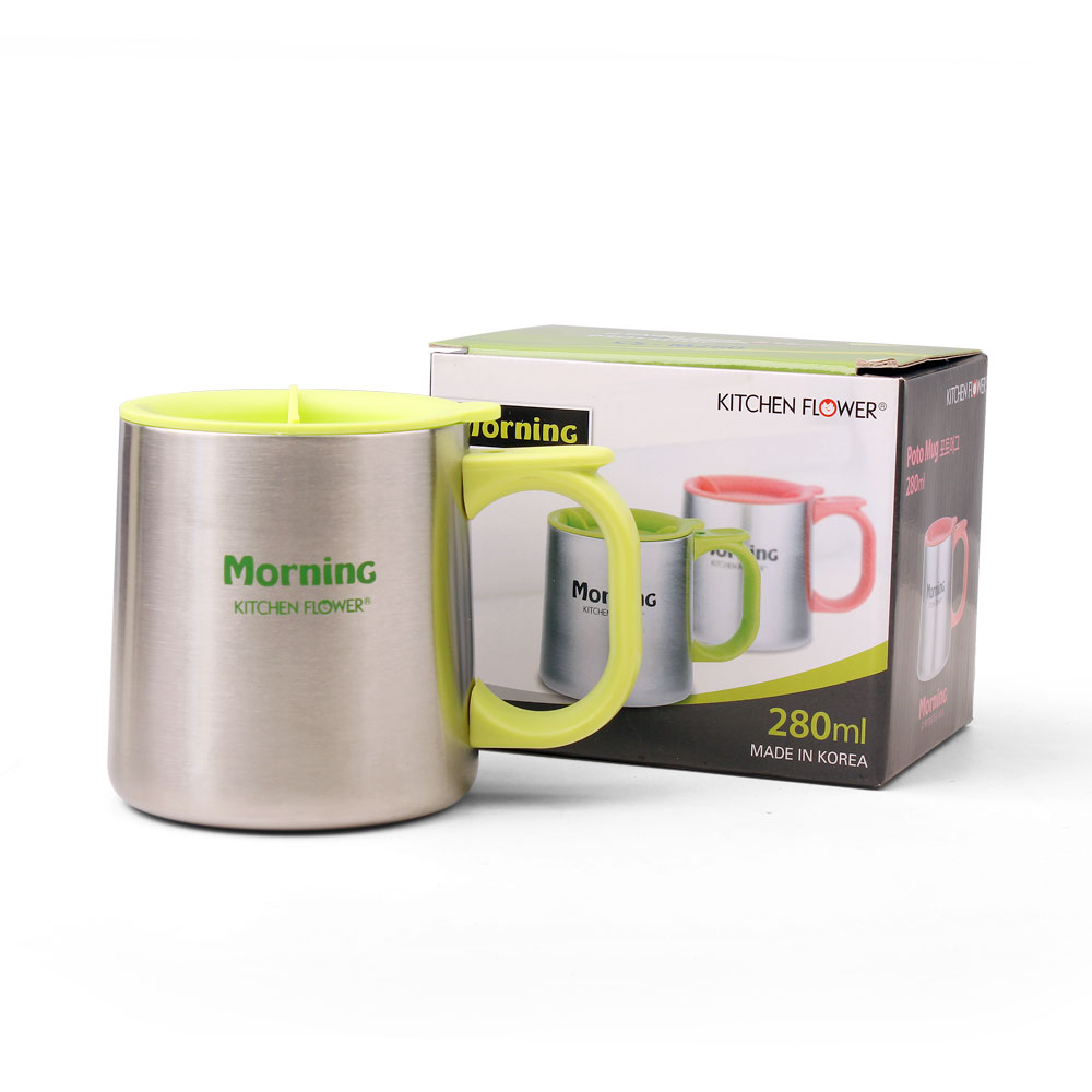 국산 스텐 이중 머그컵 보냉 보온컵 머그 텀블러, 1개, 280ml, 그린 5,000원