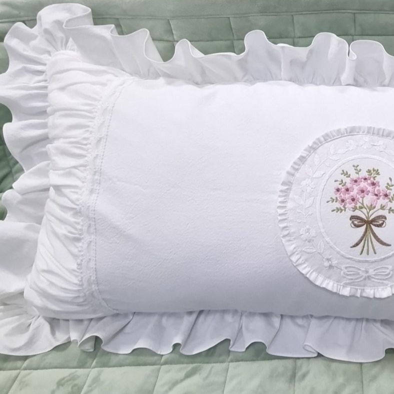 광목면 자수 침대 등쿠션 .허리쿠션 95,500원