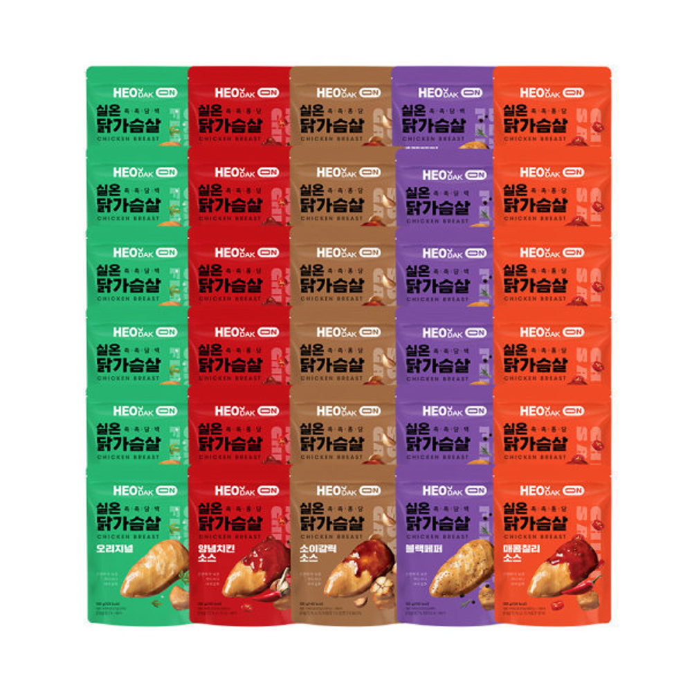 허닭ON 촉촉 실온 닭가슴살 120g 5종 30팩 77,700원