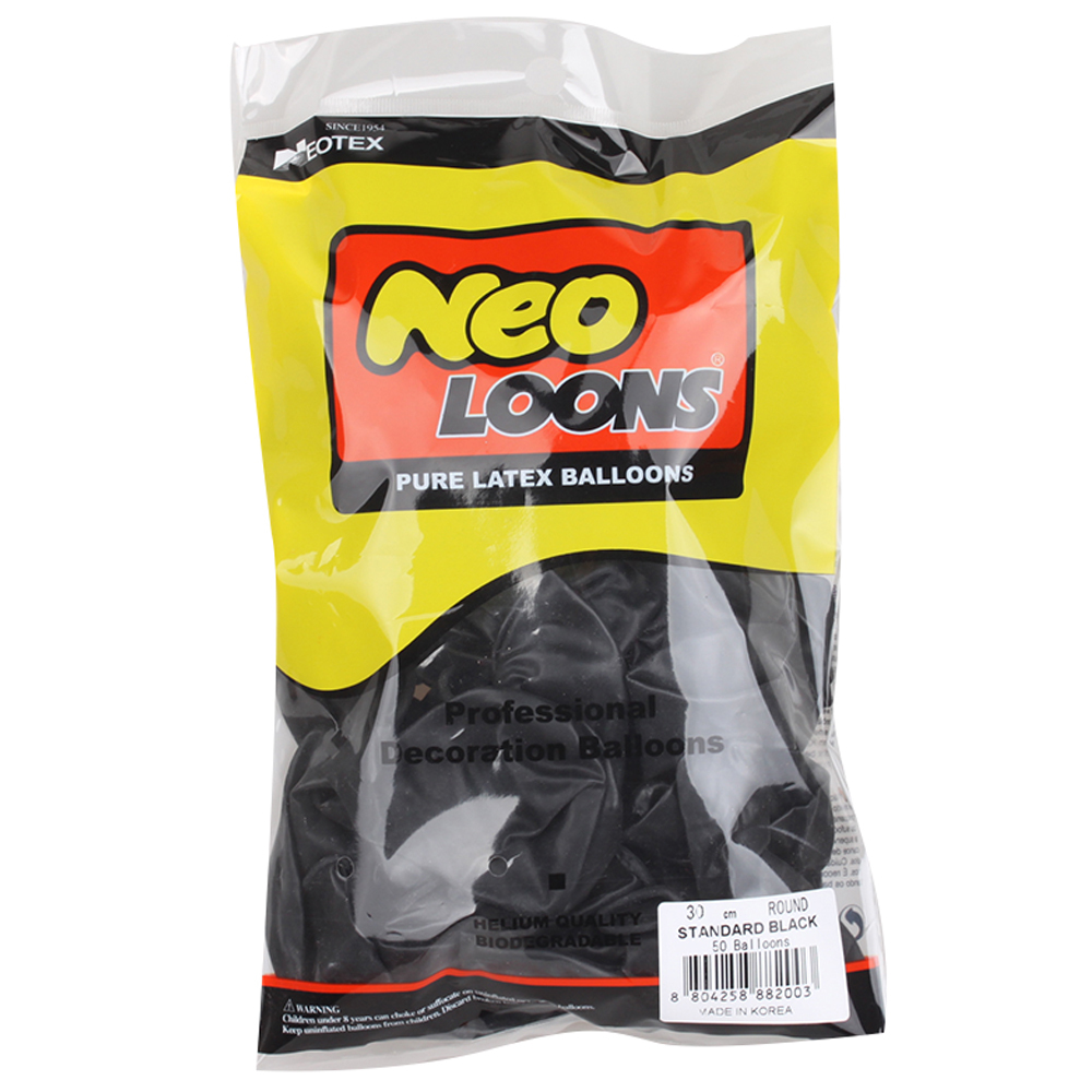 네오텍스 라운드풍선 30cm 50p, 스탠다드 블랙, 1개 6,120원