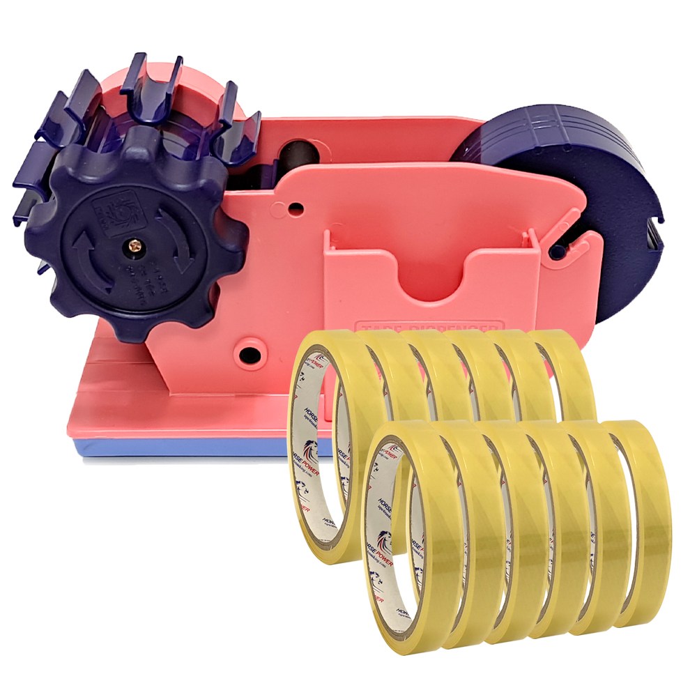 홀스파워 물레방아 테이프 커터기 + 리필 테이프 12p, 분홍, 1세트 17,260원