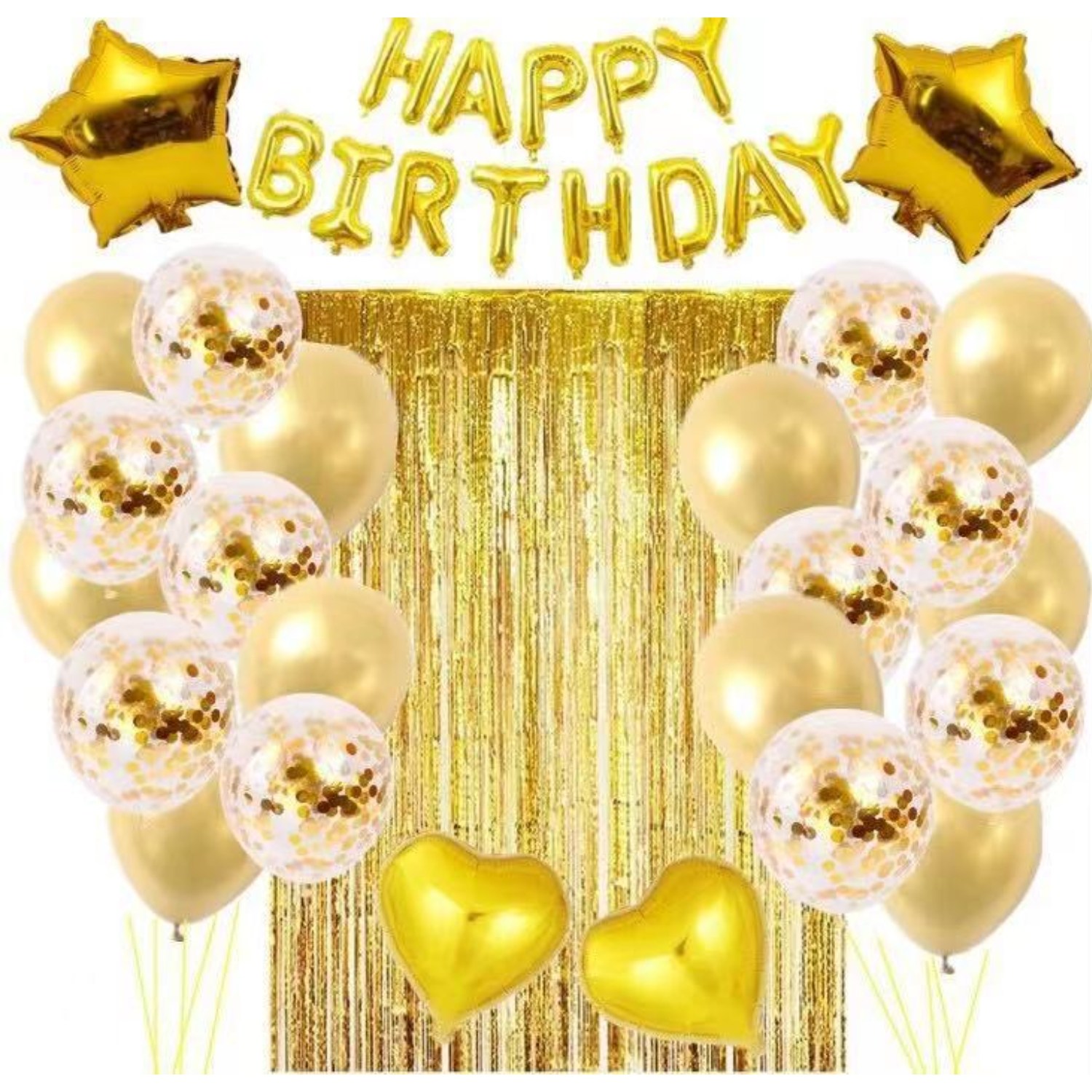 쏙쏙마켓 생일파티 풍선세트 홈파티 축하 이벤트 파티용품 풀세트, 골드 생일풍선세트 9,890원