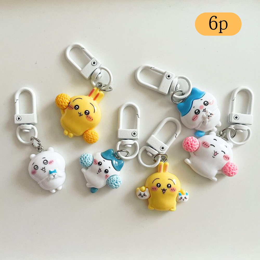코코낫 치이카와 미니 피규어 키링 6p 세트 캐릭터 가방고리 귀여운 인형 키홀더 키체인 12,900원