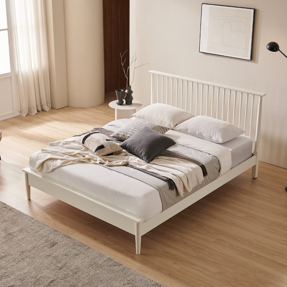 라헬 화이트 프리미엄 원목 침대 퀸 (Q) 프레임 630,000원