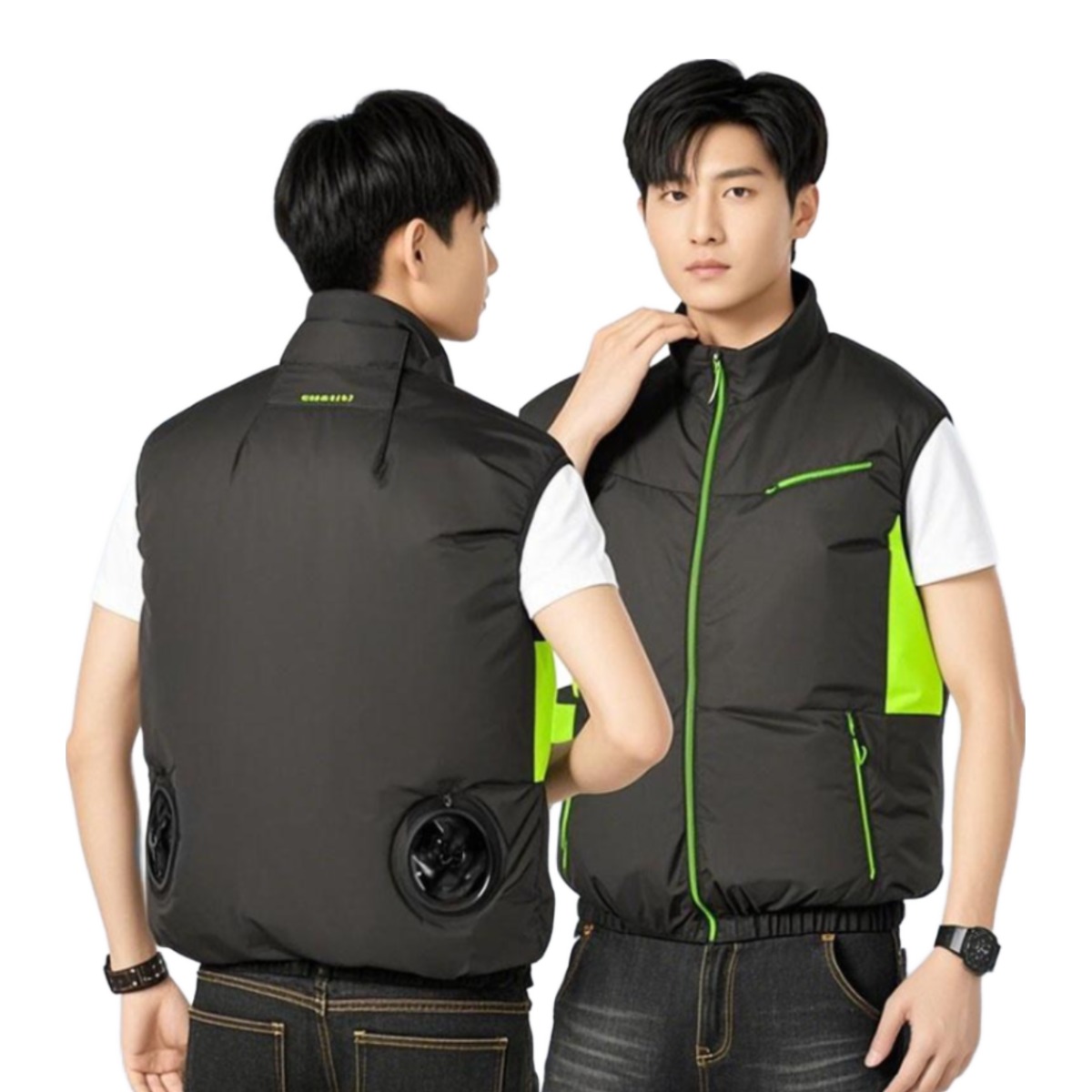 RYNOVEX 에어컨 선풍기 조끼 오토바이 배달 라이더 여름 에어 쿨링 바람 5V 3단 조절, 블랙 27,800원