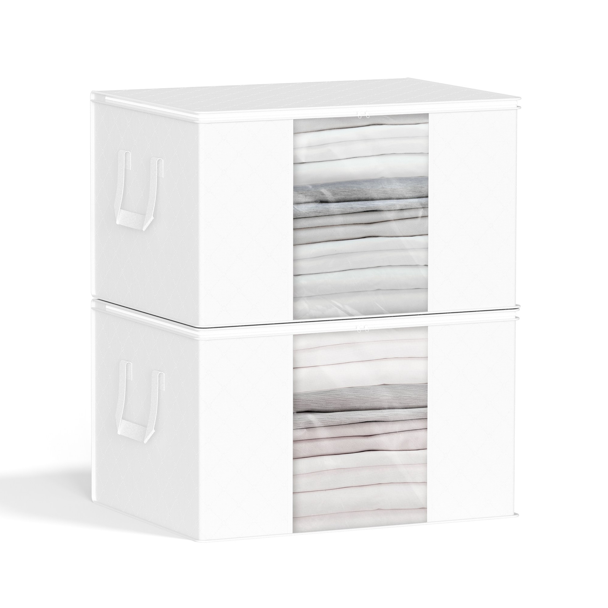 프리미엄 대용량 의류 리빙박스 이불 옷 정리 수납가방, 화이트, 2개 15,800원