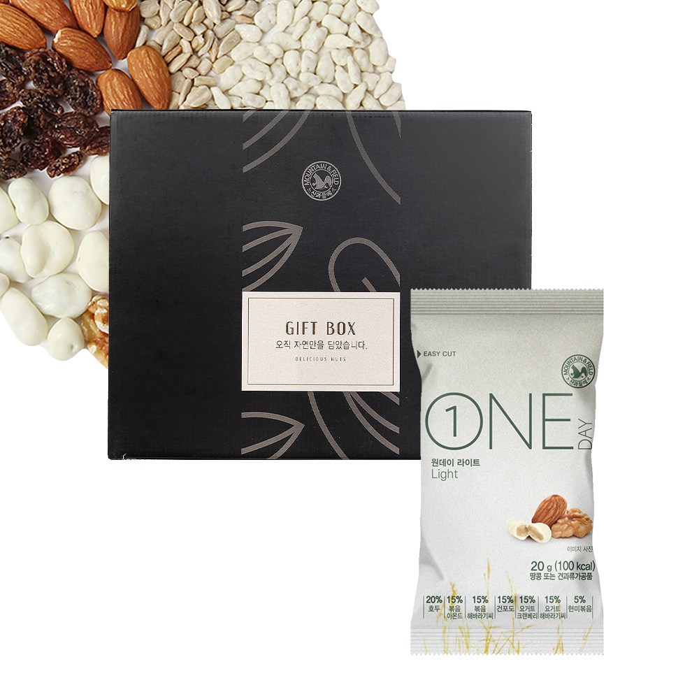 산과들에 원데이라이트 50입 + 쇼핑백 하루견과류 선물세트 24,930원