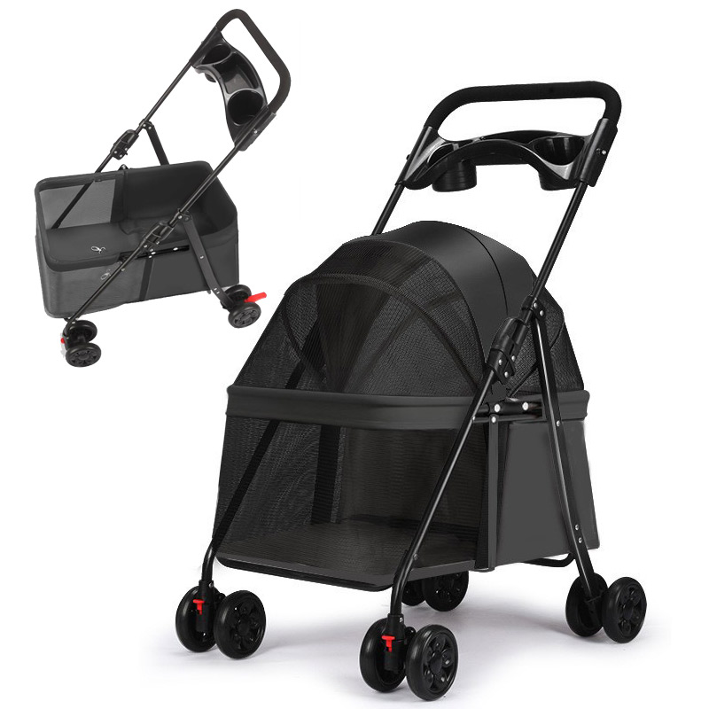 [SMTONE] 강이지 유모차 접이식 애견유모차 반려동물 유모차가드 이동 편리 탈부착 퀵폴딩 야외 휴대용 카트로 55,900원