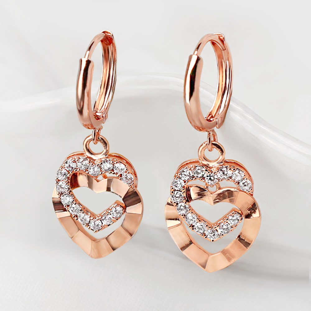 루이델라 14K 18K 여성 데일리 트윈 하트 원터치 금 귀걸이 199,000원