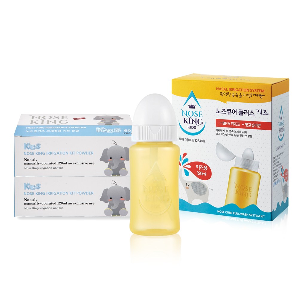 노즈큐어 어린이 코세척기 세트 + 노즈킹키즈 분말 120p, 1세트 19,000원
