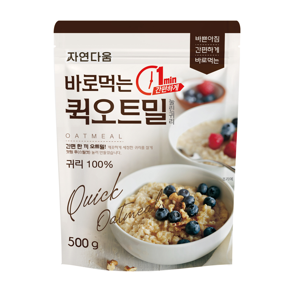 자연다움 바로먹는 퀵 오트밀, 500g, 1개 4,980원