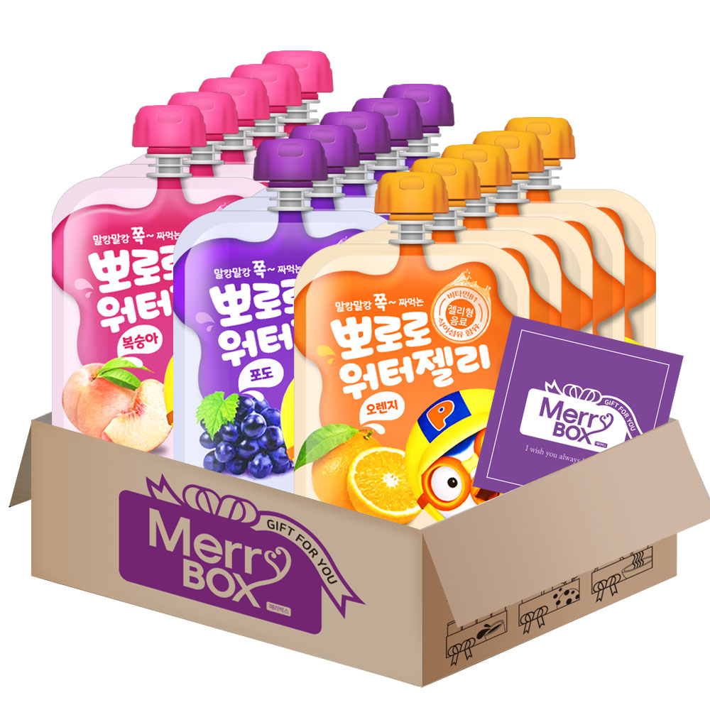 뽀로로 워터젤리 어린이 음료세트 2호 {복숭아+오렌지+포도} 각5개씩+메세지카드, 1박스, 120ml 16,900원