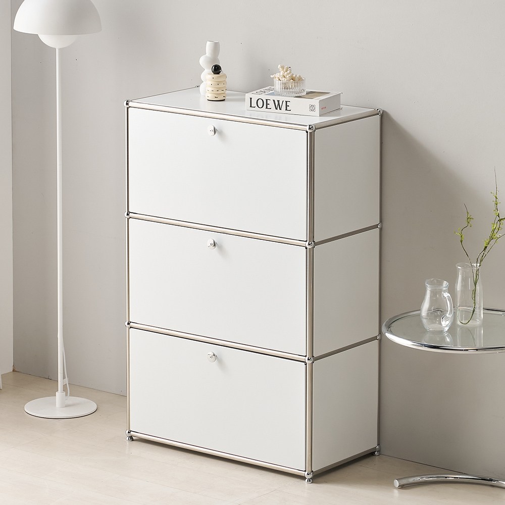 파스코 모듈 3단770수납장 3도어 YJ-P862 모듈수납장 미드센츄리 인테리어, YJ-P862화이트 399,000원