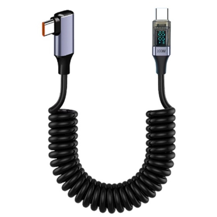 투에이비 PD 100W C to C 코일 스프링 전력량 표시 초고속 충전 케이블 8,370원