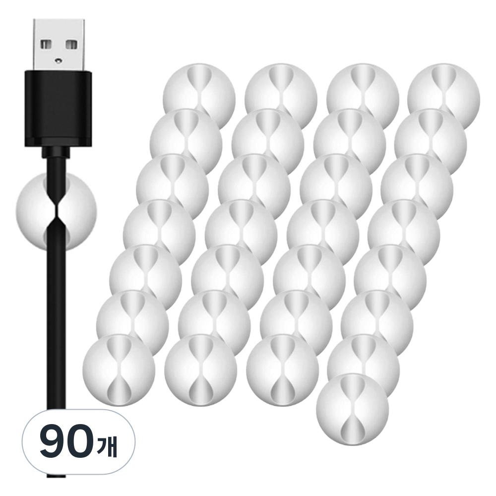 리브리카 무타공 접착 케이블 선 고정 정리 홀더, 화이트, 90개 15,000원