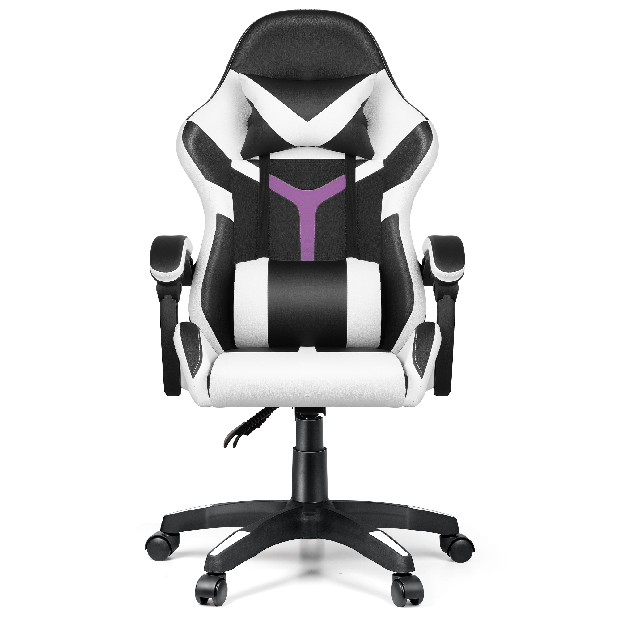 벤트론스 게이밍 의자 각도 높이 조절 가능 컴퓨터 사무용 의자, 블랙+화이트 77,800원