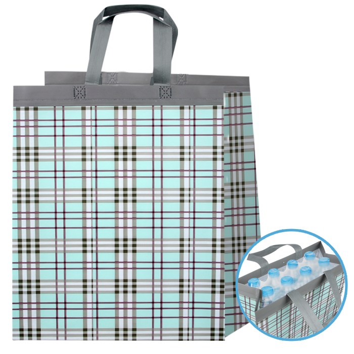 튼튼한 코팅 부직포백 50장 장바구니 행사 이벤트 가방 책 선물 포장 마트 가게 슈퍼 시장 홍보 재활용, 50장, 코팅체크백 중 연두 34,900원