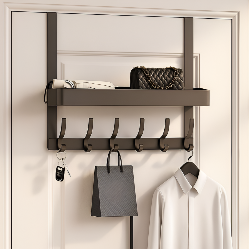 정돈미학 문걸이 도어행거 수납 걸이 12구, 1개, 다크그레이 20,000원