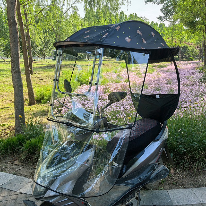 오토바이캐노피 스쿠터 캐노피 지붕 우산 방수 자외선 차단제 스쿠터 전동 퀵보드 그늘막 햇빛가리개 전천후 오토바이 배달 차양막 바람막이 캐노피 51,800원