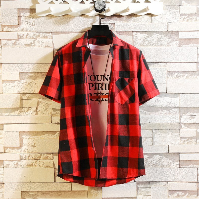 남성 여름 체크 반팔 셔츠 시원 패턴 클래식  트렌디 다양한 코디 매치 가능 통기성 핵심템 주도 세련 디자인 고급스러운 체크 무늬 데일리룩 21,250원