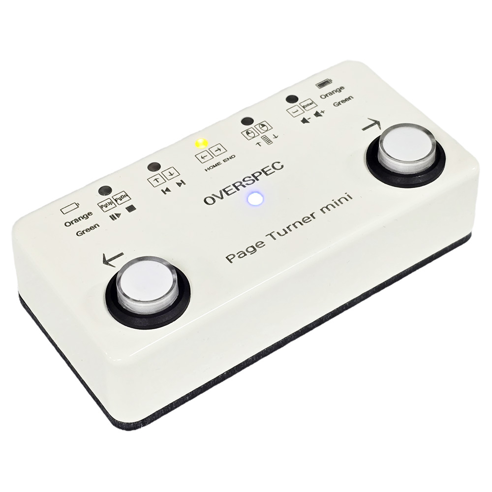 페이지터너 미니 화이트 - Made in Korea 저소음 스위치, 1년 무상A/S, 블루투스 태블릿 악보 페달, 1개 62,000원