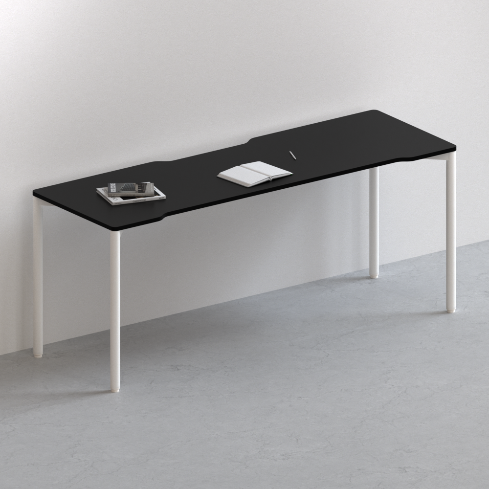 다가구 페르마타 네오 1인용 2인용 게이밍 컴퓨터책상, 블랙(상판)+화이트(프레임) 403,000원